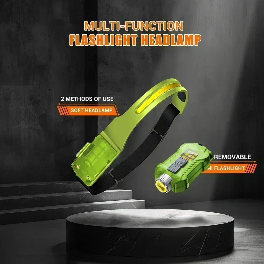 LED Sensor Headlamp USB-C Rechargeable | 9 Modes, IP65