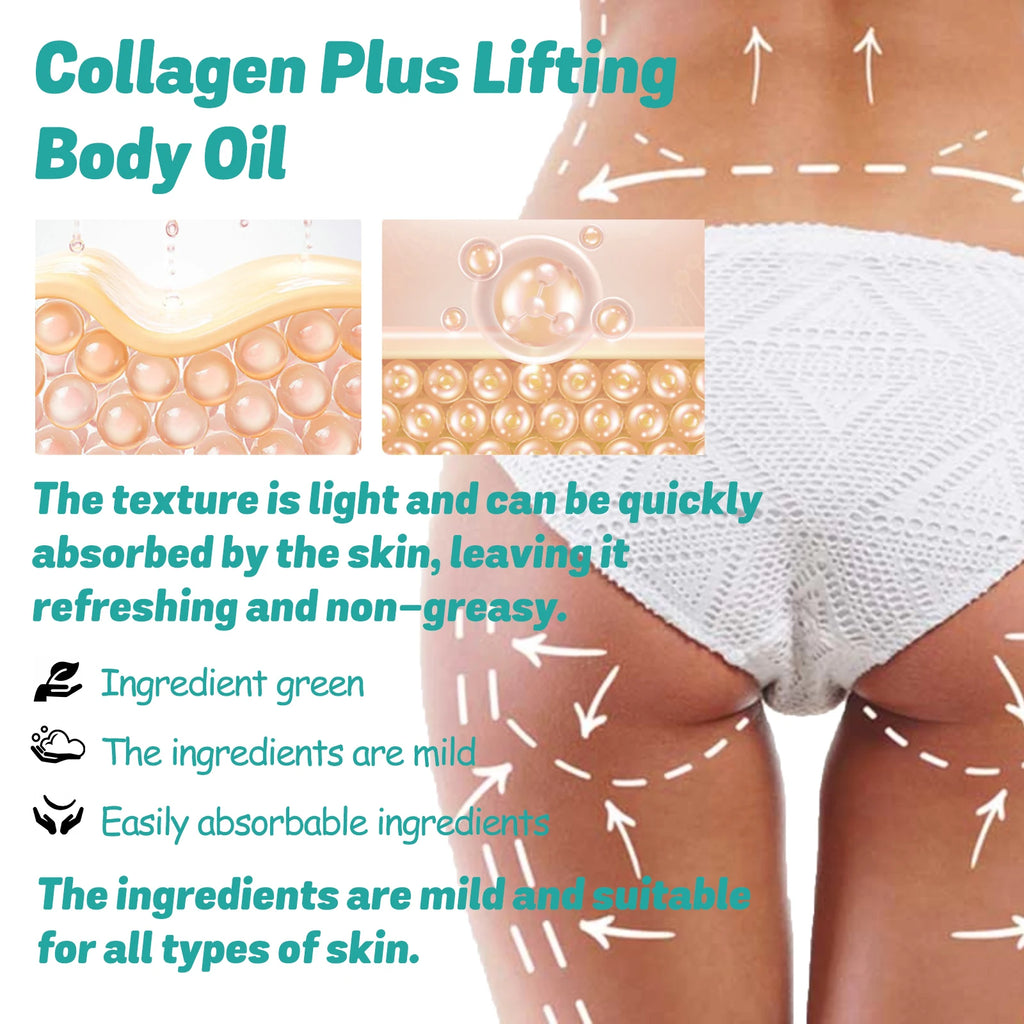 Collagen Body Oil Lifting Firming Arms Belly Fat Buttocks Sculpting Moisturizing Reduce Fine Lines Wrinkles Skin Tightening Oil Oasis Select