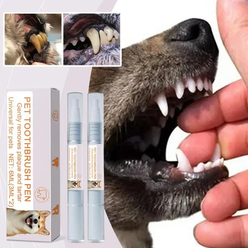 2pcs Pet Toothbrush Pen Soft Bristles Dog Oral Stone Cleaning Pen Pet Dog/Cat Teeth Refreshing Pen Pet Dog Cat Beauty Toothbrush Oasis Select
