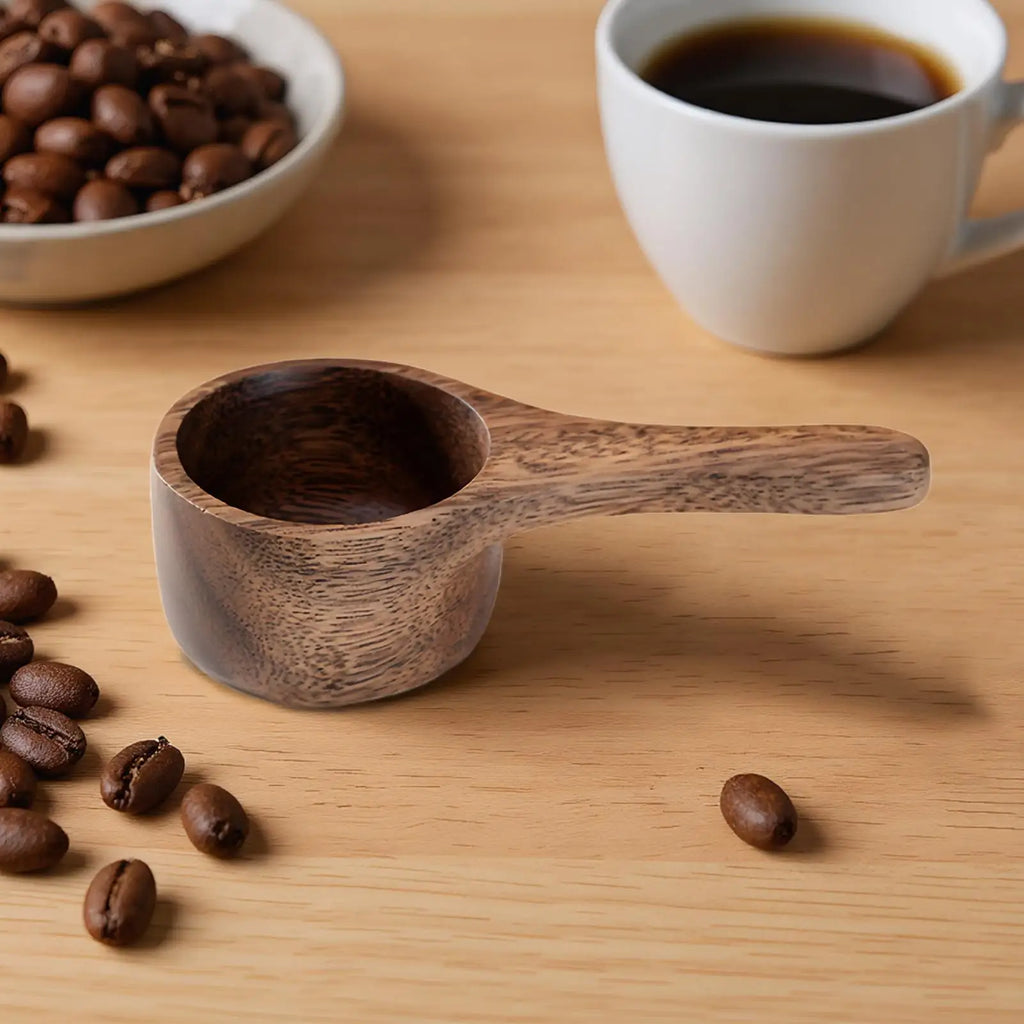 coffee scoop solid wood scoop Reusable Mini Brewing Tool Walnut Wood Coffee Spoon for Sugar Tea Bean Flour Home Kitchen Cafe Oasis Select