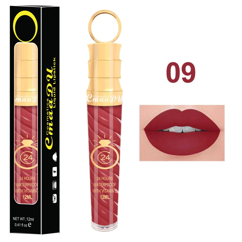 1 Pcs Matte Lip Gloss Waterproof Selection Spiral Glossy Lipstick Long-lasting Non-stick Cup Non-fading Exquisite Gift Oasis Select 09