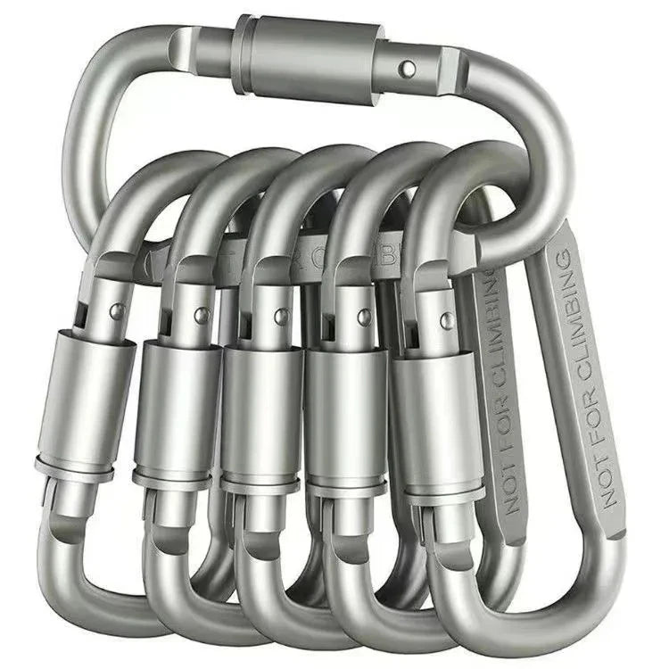 Tactical Steel D Keychain Shape Hook Buckle Clip Climbing Army Carabiner Hanging Fit Outdoor Camping Survival Edc Caribiner Oasis Select