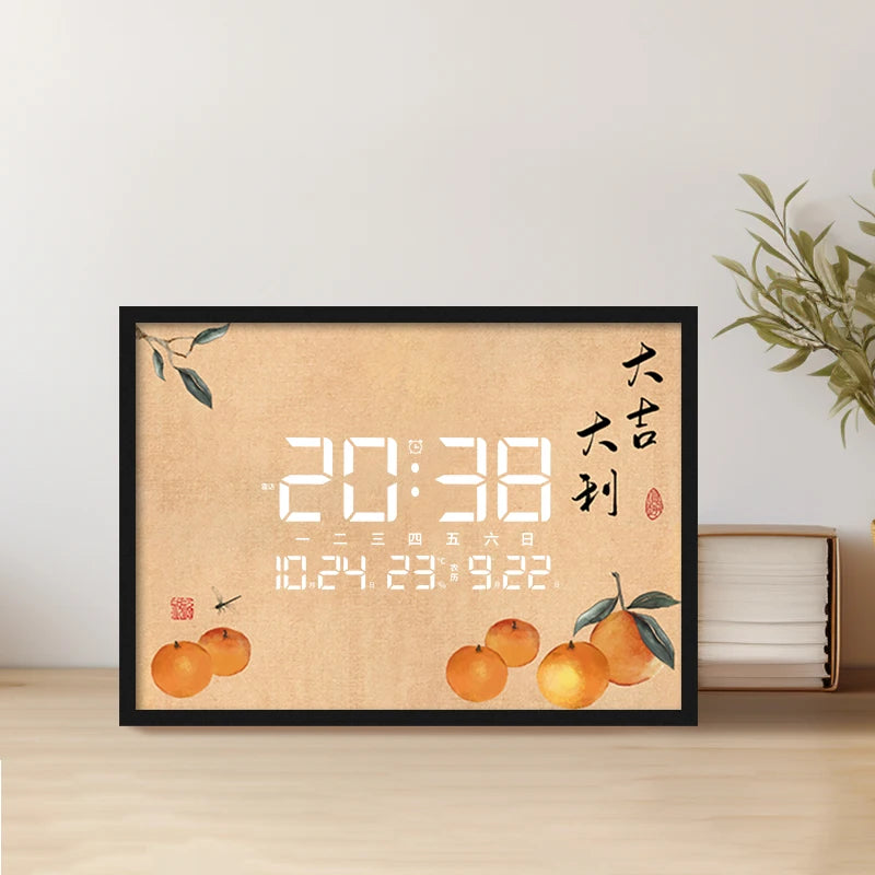Household Perpetual Calendar Electronic Wall Clock Led Silent Luminous Calendar Smart Alarm Clock Table Clock Oasis Select C 34cmX24cm