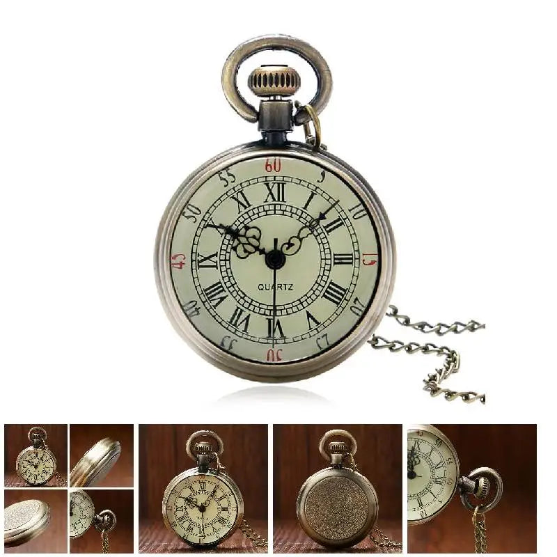 Vintage Quartz Pocket Watch with Chain | Personalized Gift