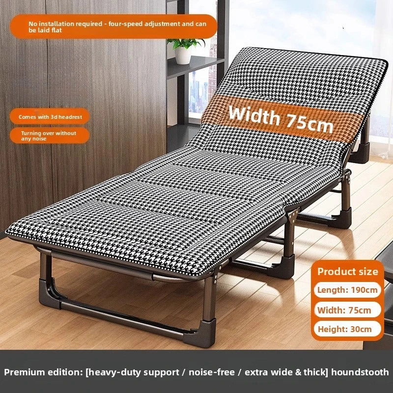 Single folding bed office lunch break artifact sleeping back chair can be placed flat hospital escort bed outdoor camp bed Oasis Select Qiandongge-75cm