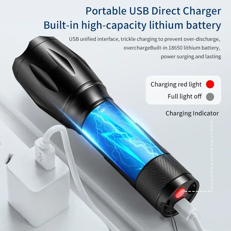 GGBEE 4-Color Rechargeable LED Flashlight – Camping & Emergency Rechargeable LED Flashlight Oasis Select