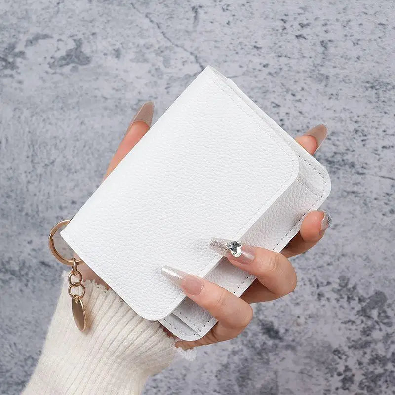 Korean Trifold Women's Wallet – PU Leather Zipper Coin Purse