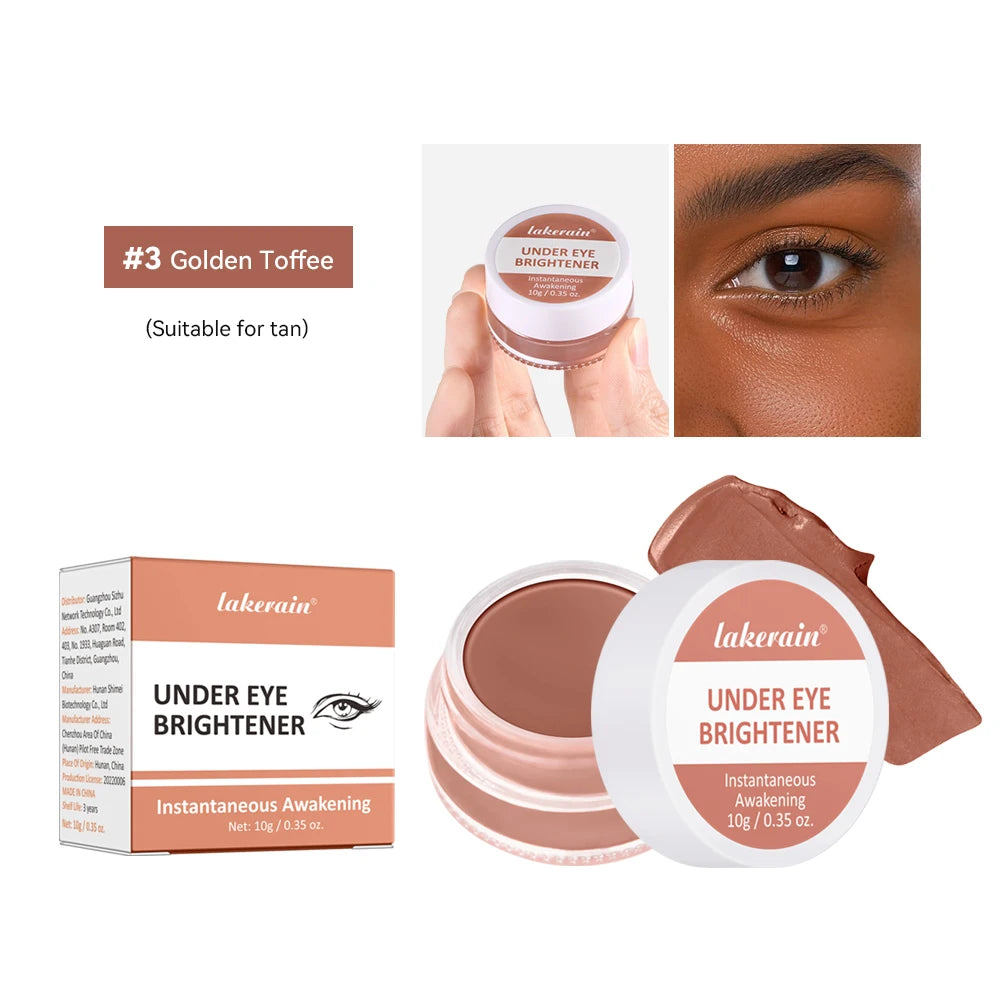 Hydrating Eye Brightening Concealer&Contour Cream-Full Coverage Long Lasting Correcting Eye Concealer For A Perfect Look Makeup Oasis Select 3 Golden Toffee