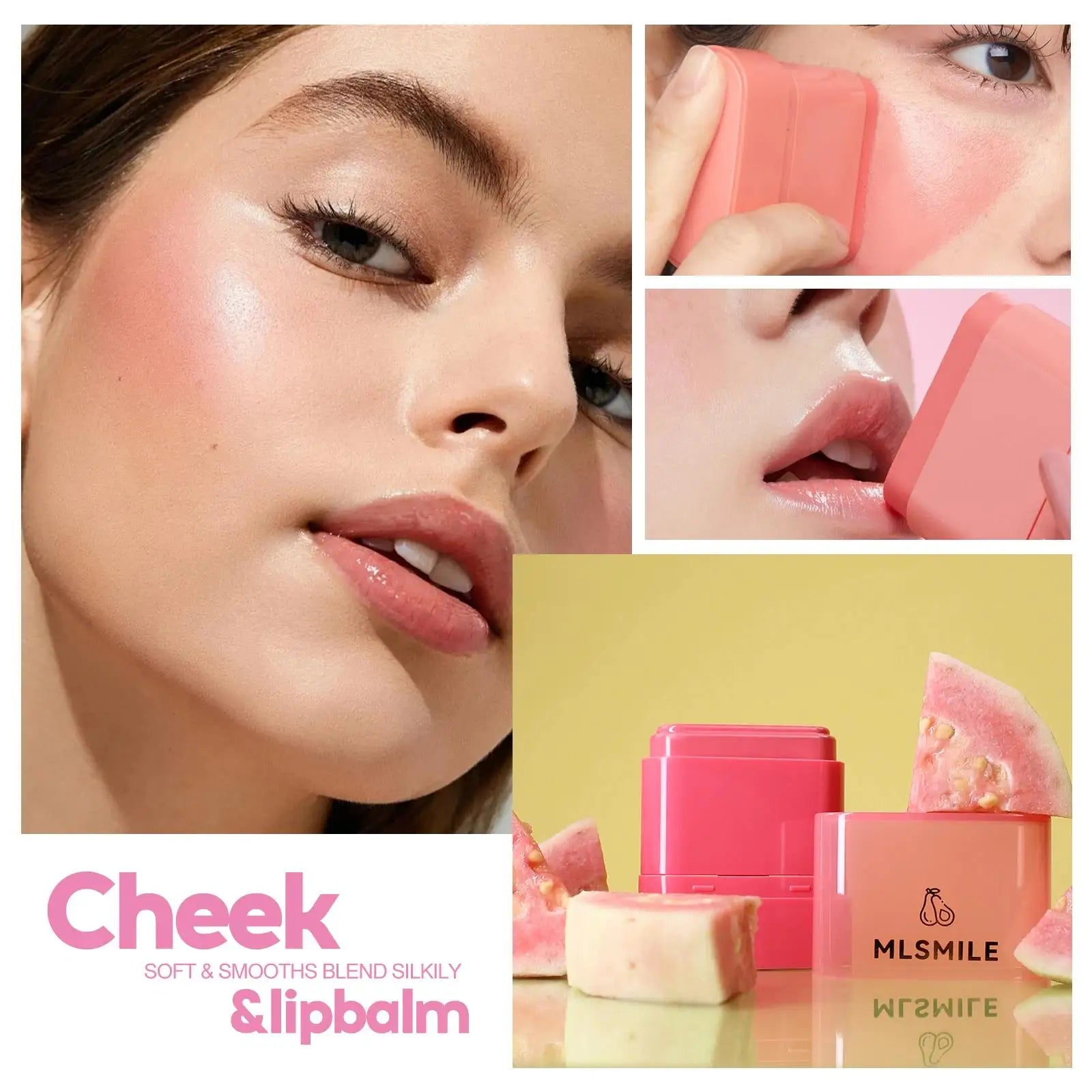 Waterproof Cream Blush Stick 2in1 Lip Cheek Tint Long Lasting Fruity Flavor Highlighter Contouring Makeup Blendable Oasis Select