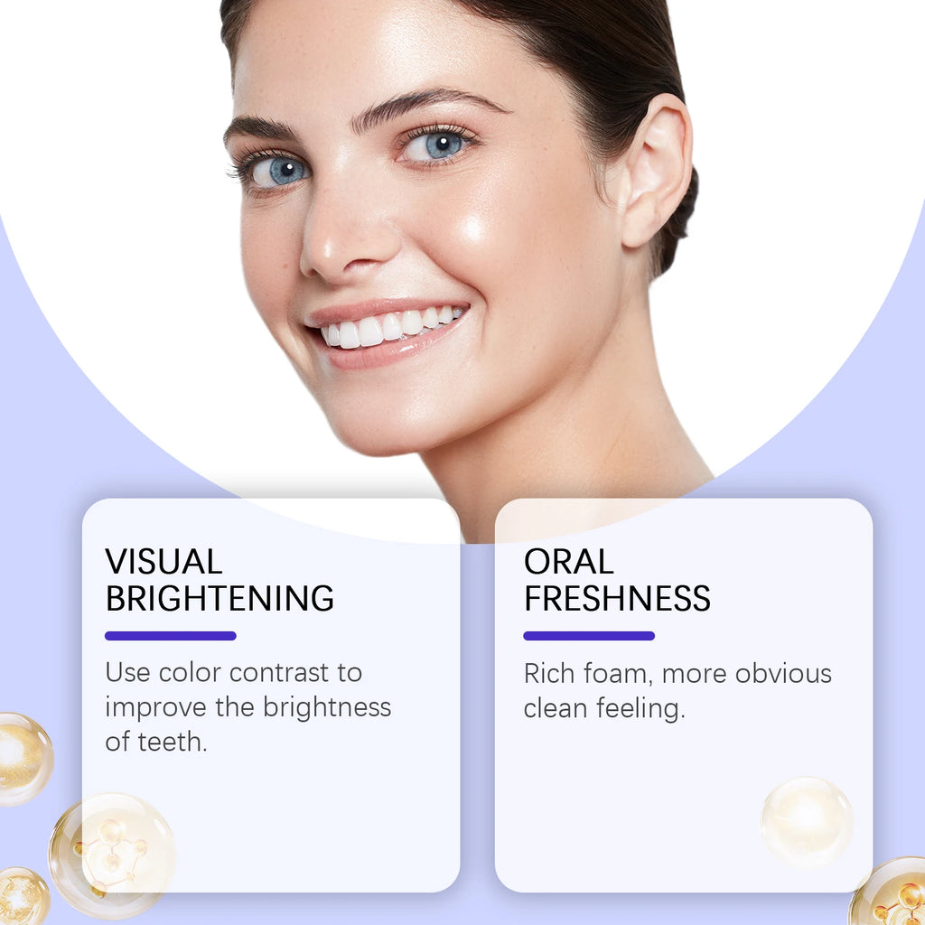 Purple Cleansing Whitening Toothpaste Remove Stains Teeth Cleansing Refreshing Oral Clean Care Improve Smell Fresh Breath 30g Oasis Select