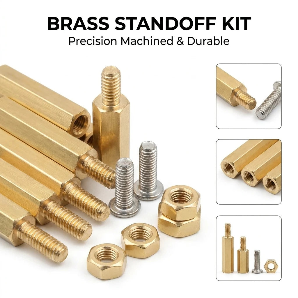 176pcs M3 Motherboard Standoffs And Screws Kit Hex Male-Female Brass Spacer Standoffs Laptop Construction Kit Oasis Select