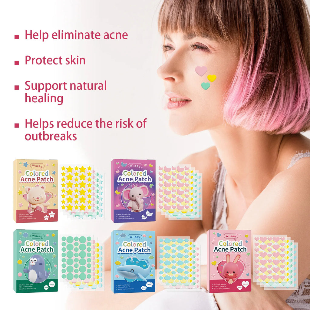 Wiieey Star Acne Patches – Colorful Pimple Stickers 144–288pc Acne Pimple Patch Oasis Select