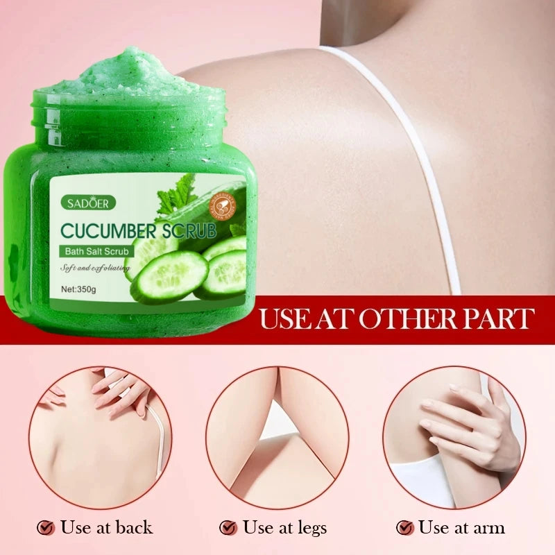 SADOER Cucumber Exfoliating Body Scrub & Bath Gel 350g