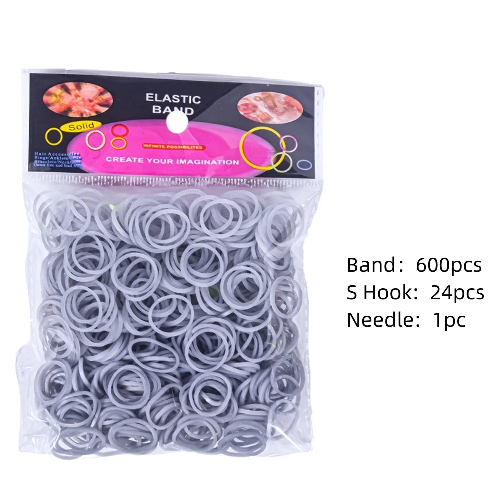 Loom Rubber Bands Bracelet Making Kids Elastic Weaving Lacing DIY