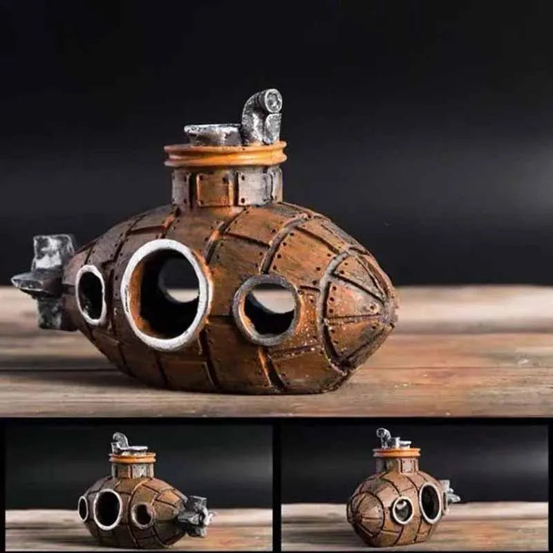 Resin Submarine Ornaments Aquarium Fish Tank Decoration Fish Shrimp Shelter Cave Landscaping Accessories for Aquarium Fish Tank Oasis Select