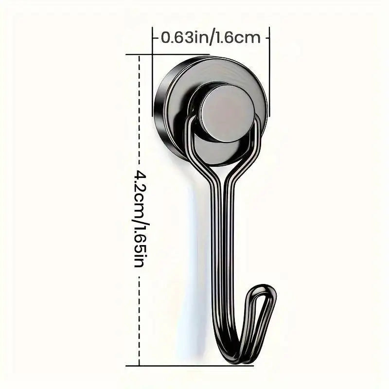3/6/12/20Pcs Black Magnetic Hooks Cruis Heavy Duty Magnetic Hangers, Extra Strong Magnets with Hook for Hanging, Resistant Base Oasis Select