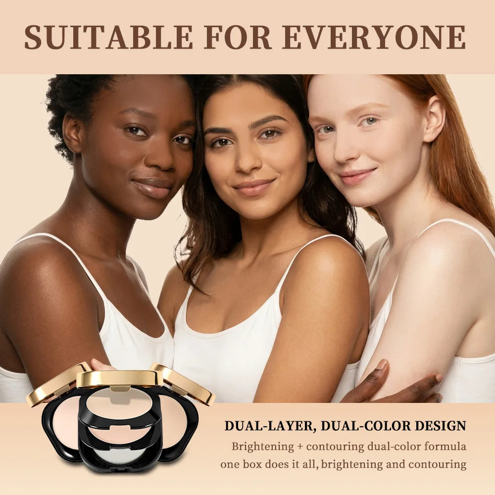 Collagen Pressed Powder Brightening & Contour 2 IN 1 Strong Oil Control Fine Silky Blendable Texture Nourishing Collagen Powder Oasis Select
