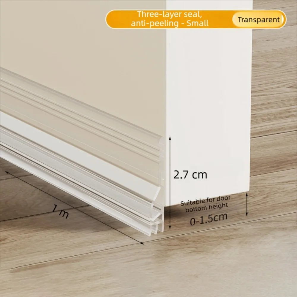 New 100cm Door Draft Stopper Self-adhesive Soundproof Draught Excluder Insect Prevention Transparent Weather Stripping Bedroom Oasis Select S