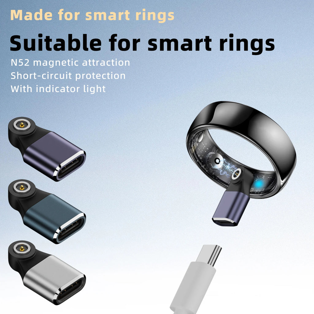 Magnetic Type-C Smart Ring Charging Adapter | Flat Round Smart Ring Charger Oasis Select