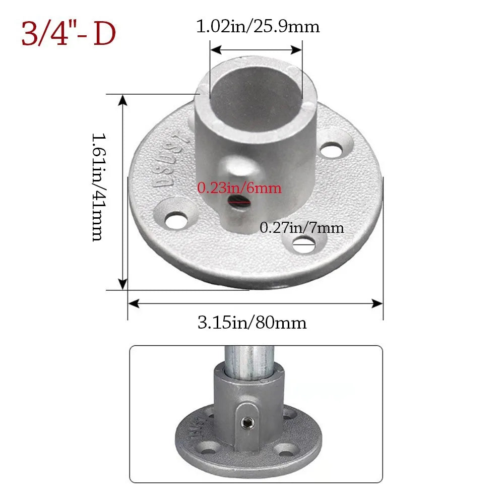New 1\2''/3\4" Pipe Fitting Connector Aluminum Alloy Steel Fixed buckle Frame Fasteners DIY Corner Circular Pipe Connector pipes Oasis Select 3-4--- D