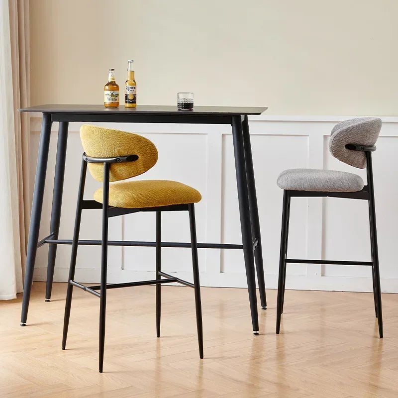 Multi-functional Nordic high stool home backrest bar chair front desk chair simple bar chair kitchen island chair Durable Oasis Select