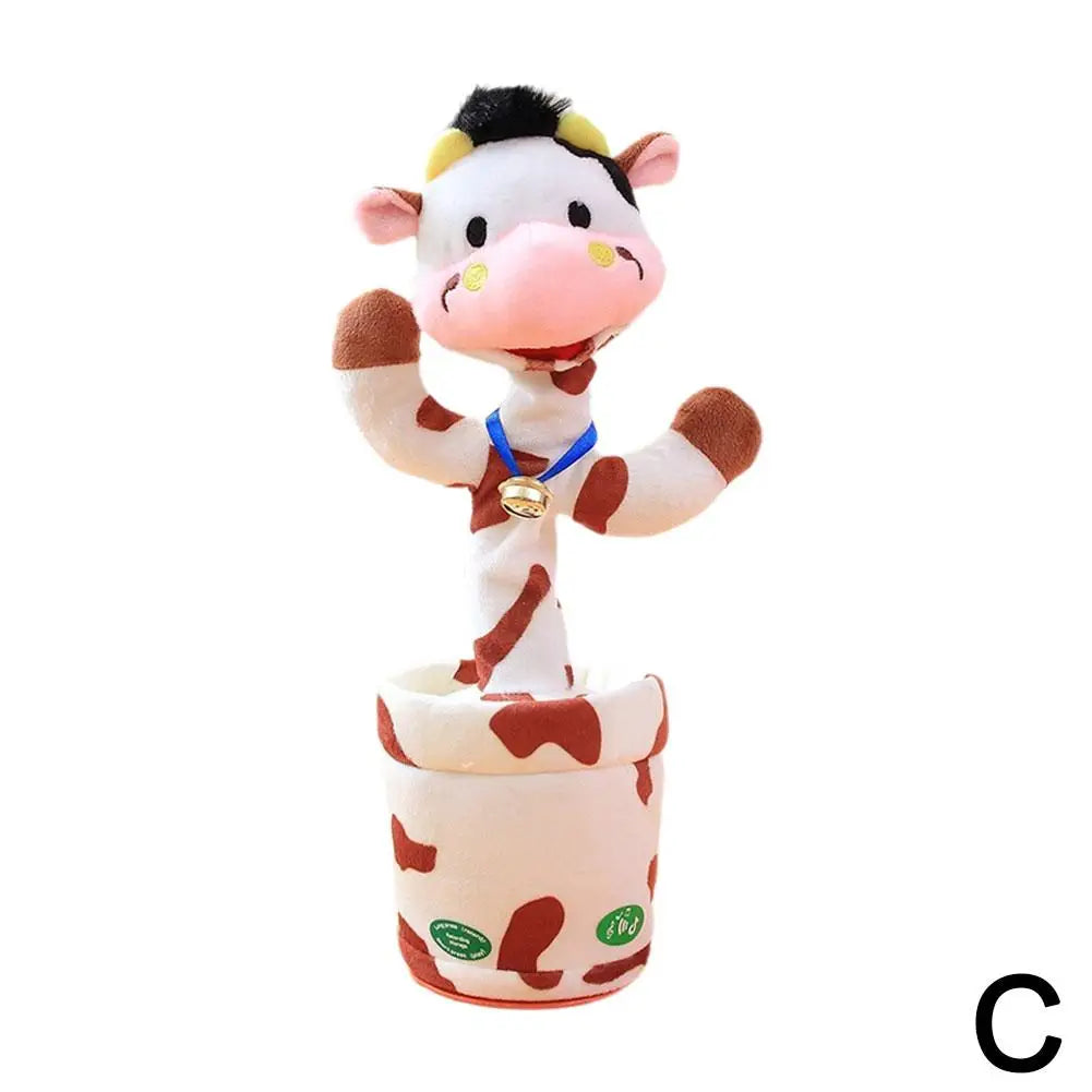 Talking Dancing Bunny Plush Toy Repeat What You Say Singing Wiggling Rabbit Doll For Baby Children Birthday Gift Oasis Select cow