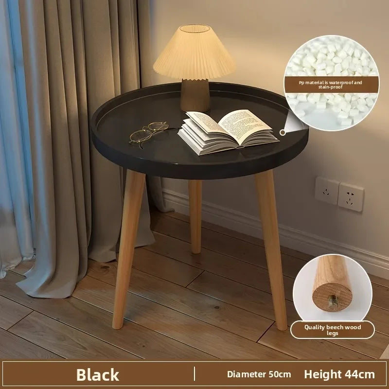 Multi-functional Small round table small apartment bedside table bedroom coffee table rack Oasis Select