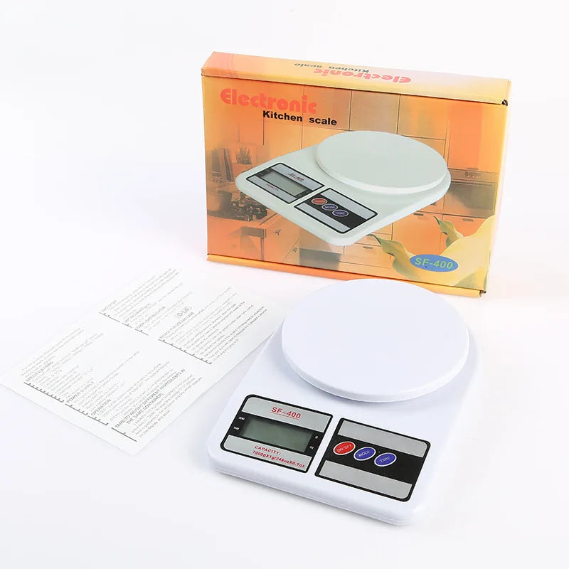 10kg Digital Kitchen Scale in Vibrant Colors - Precision Gram Measurement for Home Baking, Compact Food Scale Oasis Select White