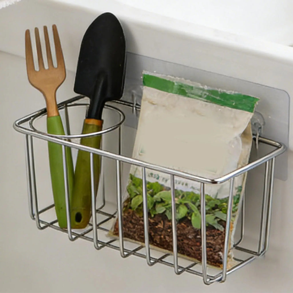 Sponge Holder For Kitchen Sink stainless steel Storage Rack for Sponge Brush Dishwashing Liquid Drainer Rack Kitchen Organizer Oasis Select