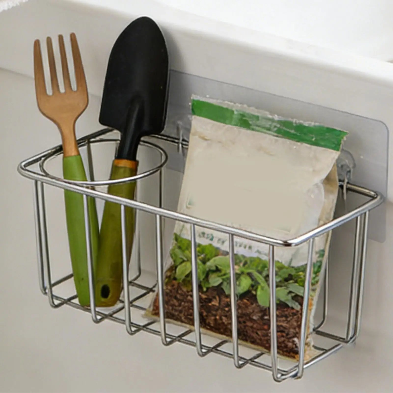 Sponge Holder For Kitchen Sink stainless steel Storage Rack for Sponge Brush Dishwashing Liquid Drainer Rack Kitchen Organizer Oasis Select