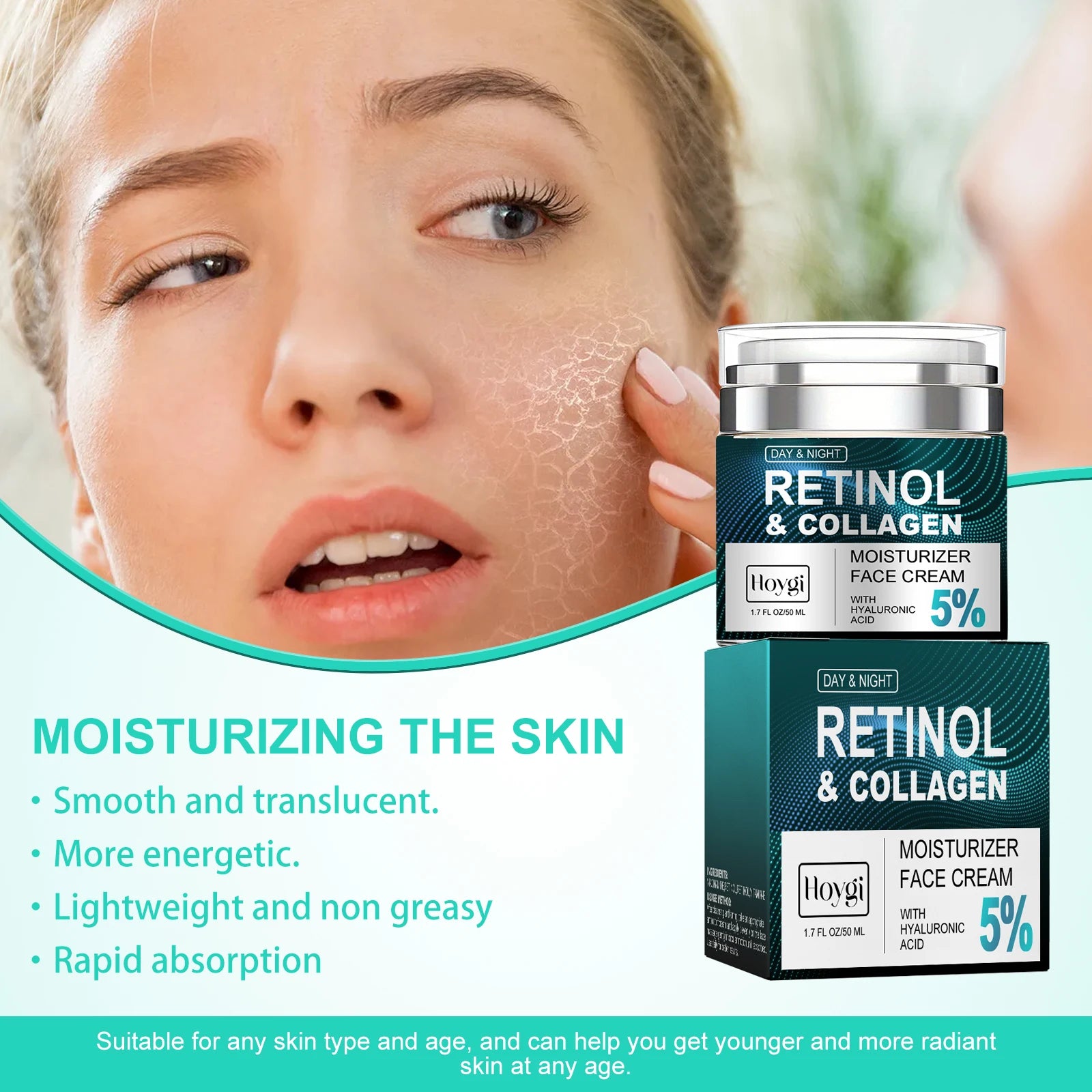 Hoygi Collagen Retinol & Hyaluronic Acid Anti-Aging Face Cream