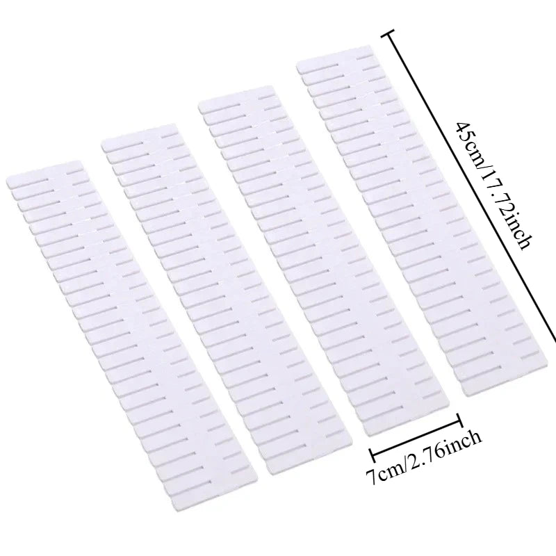 Household Drawer Separator Board Adjustable Cabinet Divider Multi-grid Storage Organizer for Underwear Socks Sundries Oasis Select White 4pcs