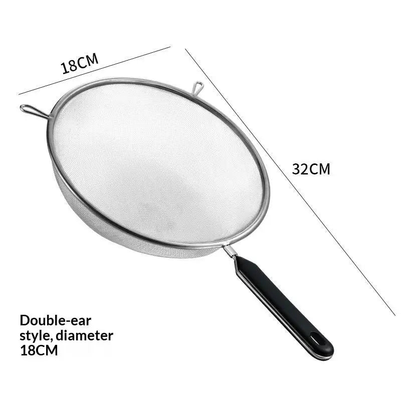 Ergonomic Kitchen Strainer with Non-Slip Handle & Hook Food Safe for Christmas Recipe Prep Fruit Vegetable Draining Oasis Select H