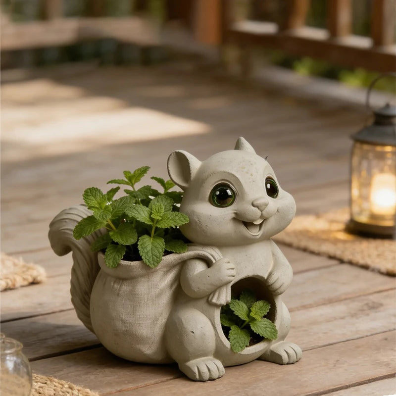 Squirrel Flower Pot Silicone Mold DIY Squirrel Candle Holder Mold Plaster Candle Jar Molds Concrete Vase Resin Pen Holder Mould Oasis Select