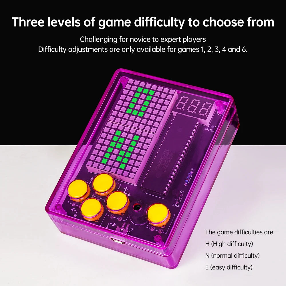 DIY Pixel Game Console Production Parts DIY Brazing Project Game Kit 51 Single Chip Game Console with Acrylic Shell USB Cable Oasis Select