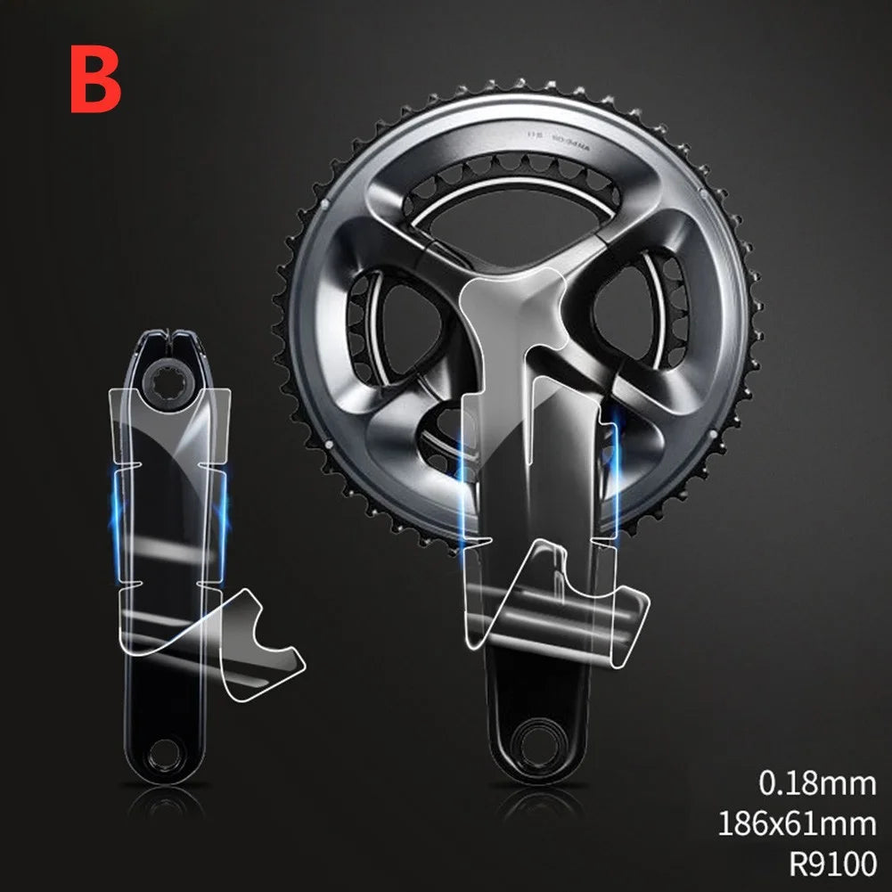 Bicycle Crank Protector Stickers Decals Road Bike Adhesive| TPH Film For-SRAM/SHIMAN0 Cycling Crankset Protector Stickers Parts Oasis Select B