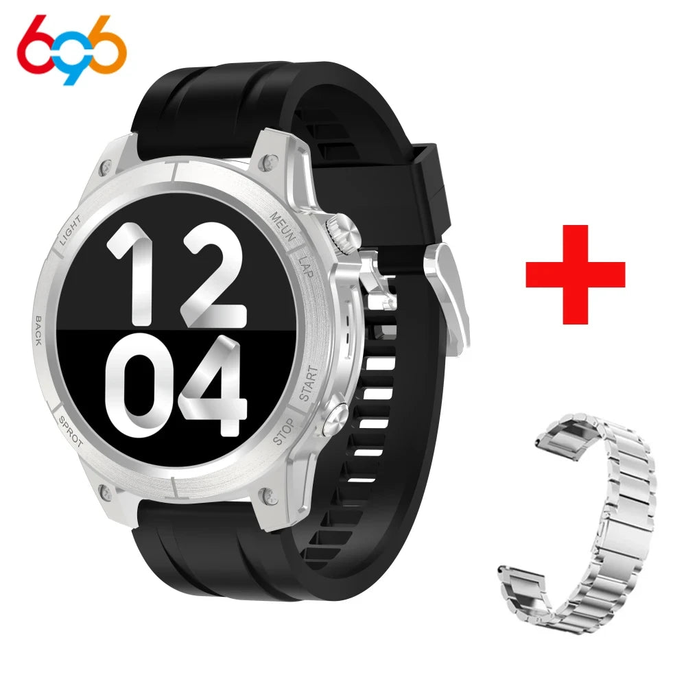 Men Smartwatch Waterproof Health Monitor Blue Tooth Call 1.62" Outdoor Smart Watch Compass LED Lighting Map Sport Fitness Music Oasis Select SVBKS