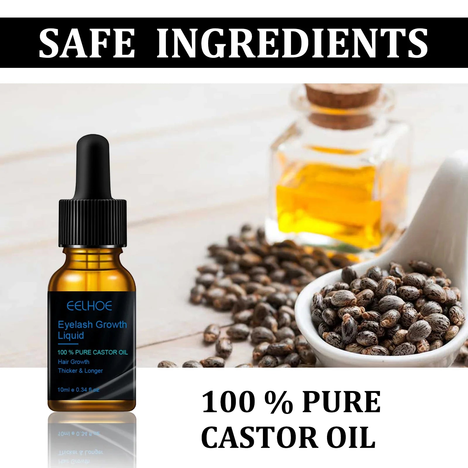 Eyebrows Natural Thick Slender Curl Curl Moist Natural Castor Oil Growth Liquid Serum Extension Eyelash Female Makeup Product Oasis Select