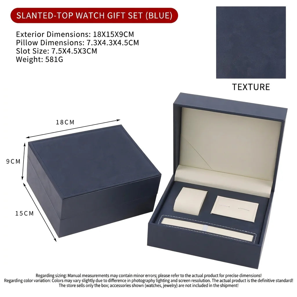 PU Leather Watch & Jewelry Organizer Box | Multi-Compartment