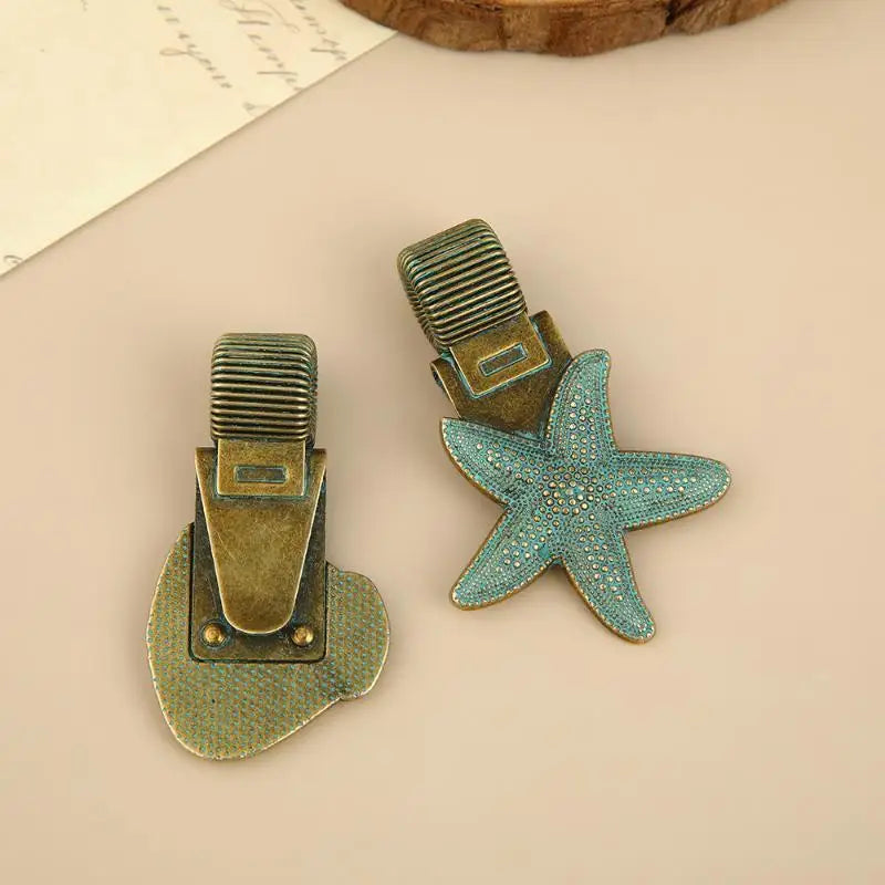 Retro Sea Turtle Metal Pen Clip Spring Loaded Durable Pen Holder for Notebook Diary Hiking Travel Journal Accessory Oasis Select