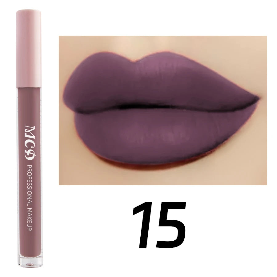 MCD Dark Brown Matte Velvet Liquid Lipstick – Waterproof Lip Gloss