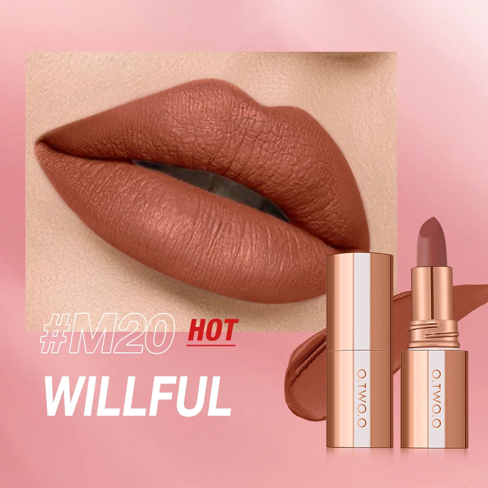 O.TWO.O Matte Lipstick | 8 Colors, Waterproof, Long-Lasting