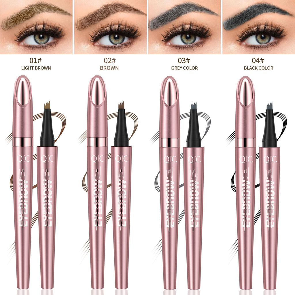 QIC 4-Claw Liquid Eyebrow Pen – 3D Microblading Brow Makeup