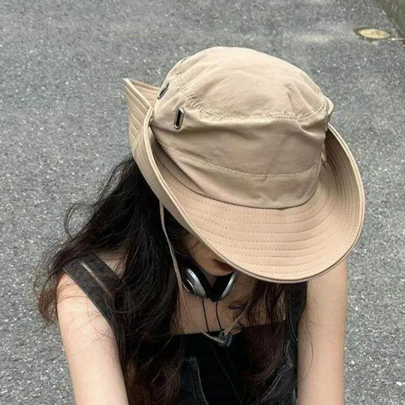 Quick Dry Wide Brim Bucket Hat for Men Women cap Breathable Adjustable Chin Strap Outdoor Hiking Fishing Sun Hat Oasis Select