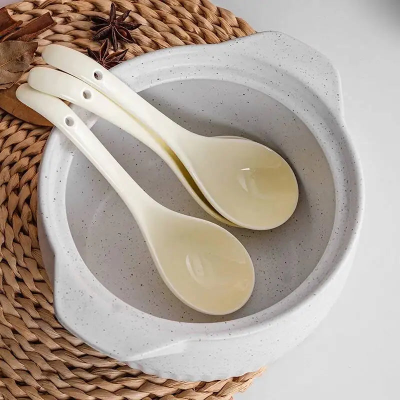 Internet Celebrity Porridge Spoon Large Size Clay Pot Soup Spoon Porridge Spoon Hot Pot Long Handle Spoon Kitchen Tablewear Oasis Select