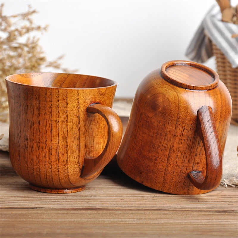 Creative Natural Wooden Cup Wood Coffee Tea Beer Juice Milk Water Mug Handmade Water Drink Mug for Beer In Home Restaurant Oasis Select