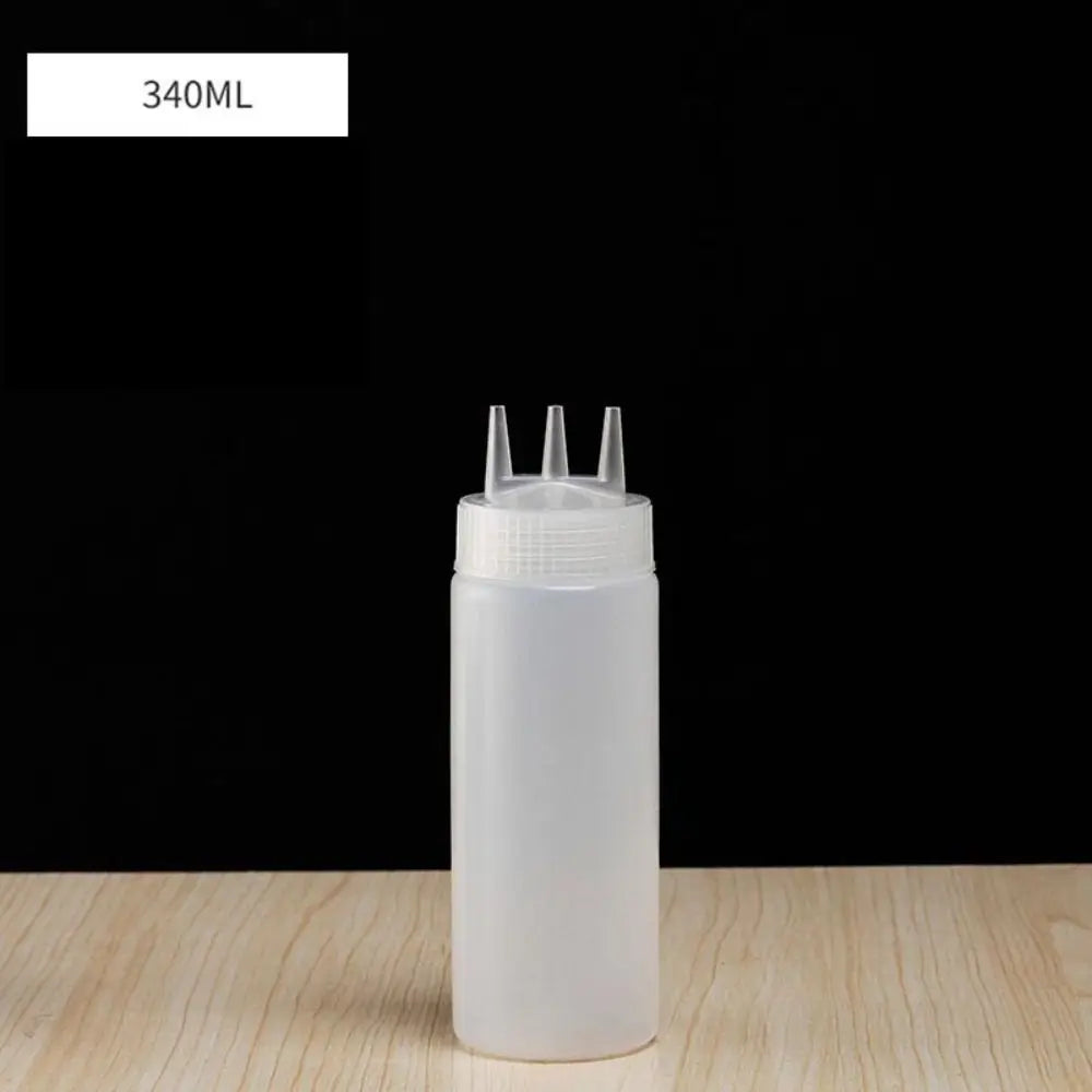 New Plastic Squeezing Sauce bottle Graduated Squeezable Gravy Boats Tableware Reusable Jam Container Oasis Select White-350ml