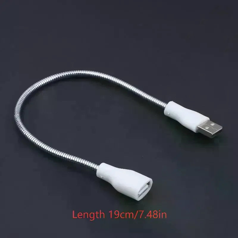 Flexible Metal USB Extension Cable for LED Lamps & Fans