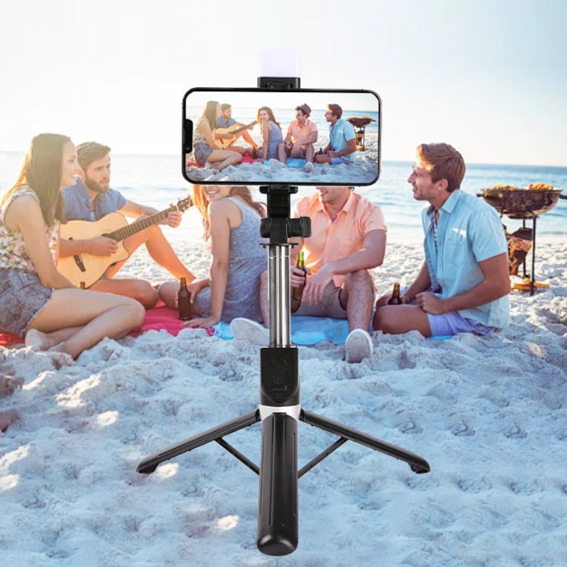 Bluetooth Selfie Stick Tripod with Fill Light & Remote Selfie Stick Tripod Oasis Select