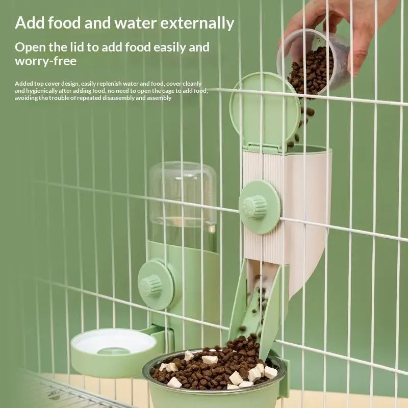 New Pet Chinchilla Hanging Feeding Waterer Easy Install Pigeon Rabbit Small Animal Automatic Feeding Water Bowl Pet Products Oasis Select
